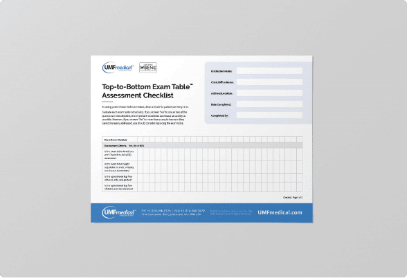 Top-to-Bottom Exam Table Assessment Checklist